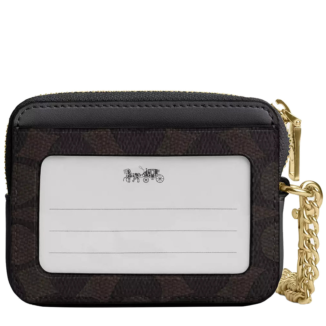 COACH ケース CW883 IMXAQ Walnut/Black Buy Coach Zip Card Case In Signature Canvas in Walnut/ Black