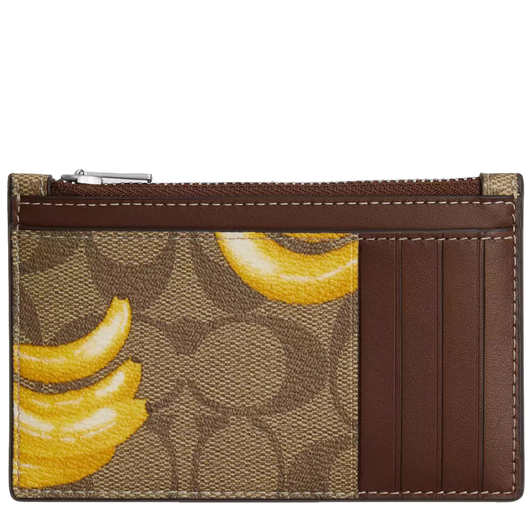 Buy Coach Zip Card Case In Signature Canvas With Banana Print in