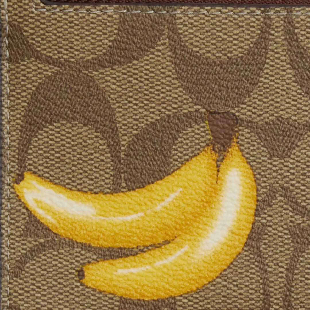 Buy Coach Zip Card Case In Signature Canvas With Banana Print in