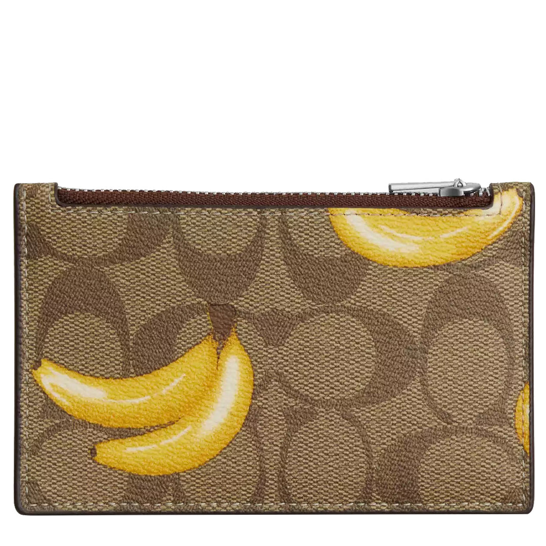 Buy Coach Zip Card Case In Signature Canvas With Banana Print in