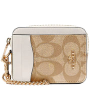 Buy Coach Zip Card Case In Signature Canvas in Light Khaki/ Chalk C0058 Online in Singapore | PinkOrchard.com