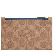 Buy Coach Zip Card Case In Signature Canvas in Tan/ Pacific Bright Mineral CV764 Online in Singapore | PinkOrchard.com