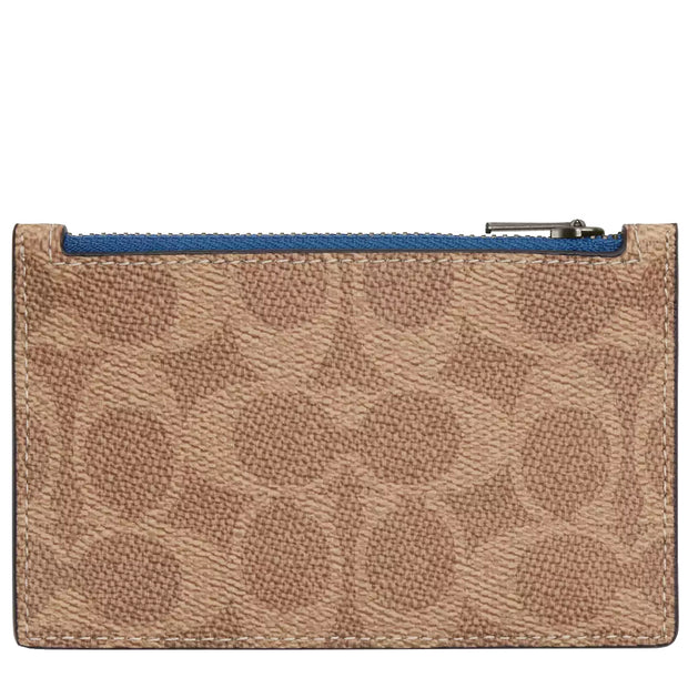Buy Coach Zip Card Case In Signature Canvas in Tan/ Pacific Bright Mineral CV764 Online in Singapore | PinkOrchard.com
