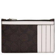 Buy Coach Zip Card Case In Signature Canvas in Walnut/ Chalk CV764 Online in Singapore | PinkOrchard.com