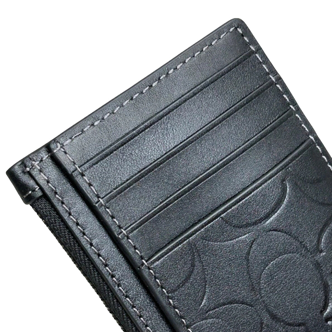 Buy Coach Zip Card Case In Signature Leather in Black CY906 Online