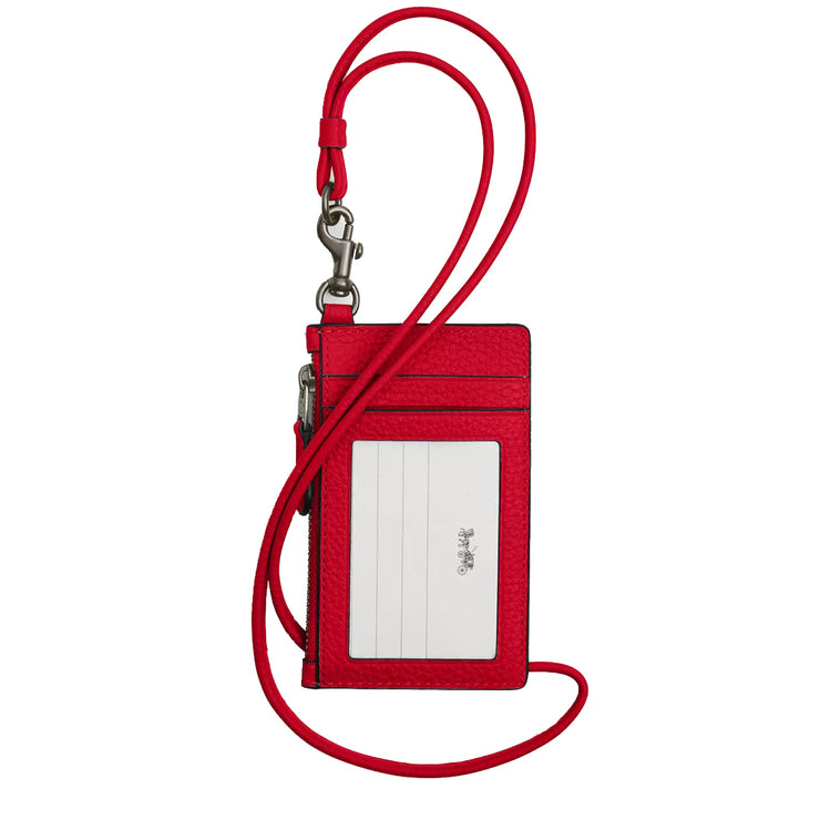 Back View of Coach Zip Lanyard Card Case - Bold Red CAJ45