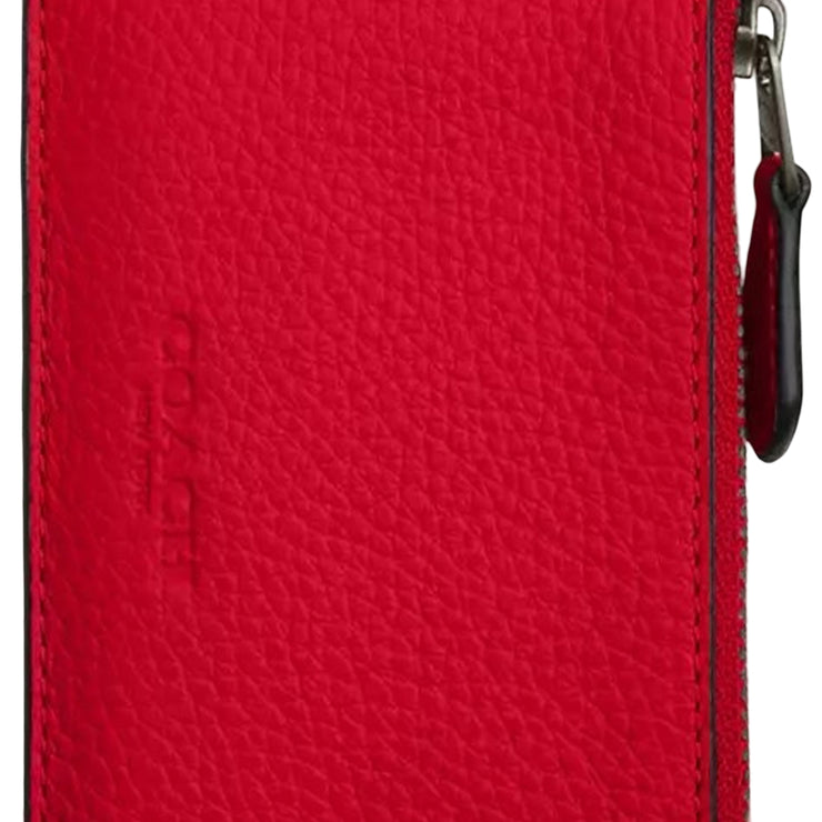Closeup of Coach Zip Lanyard Card Case - Bold Red CAJ45