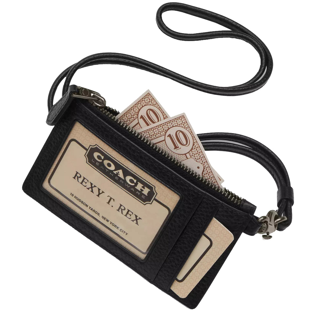 Buy Coach Zip Lanyard Card Case In Signature Canvas in Charcoal