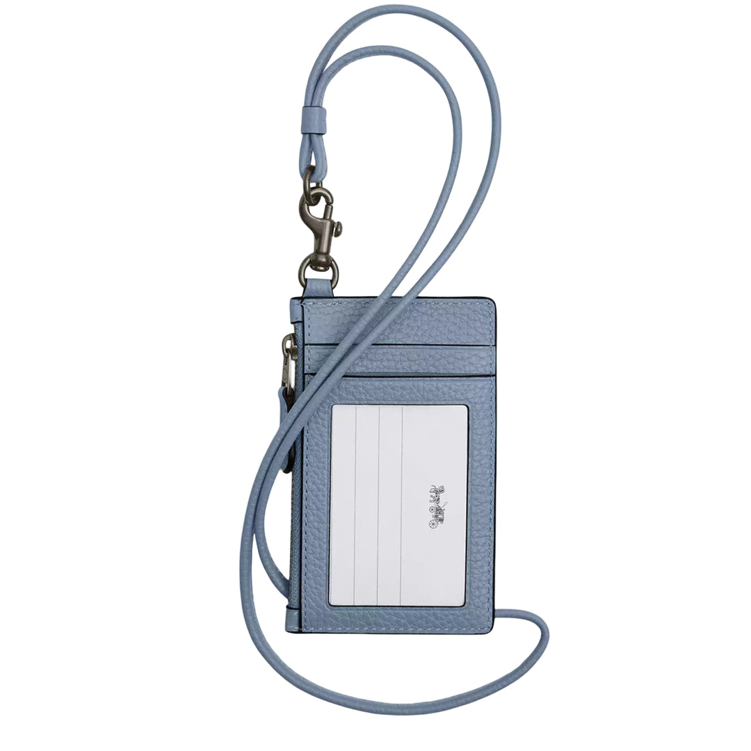 Coach Zip Lanyard Card Case - Pale Lapis CAJ45 | Designer Bags
