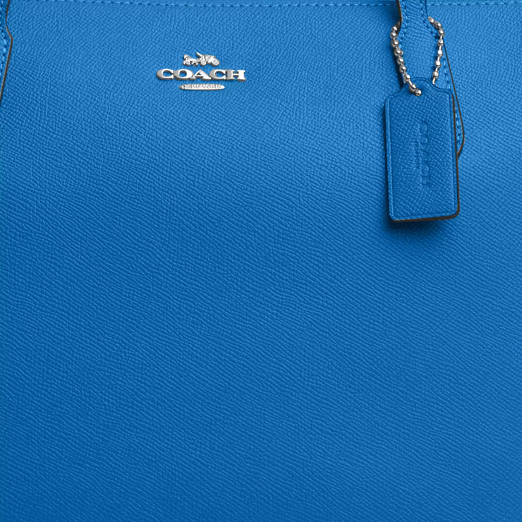 Buy Coach Zip Top Tote Bag in Crossgrain Leather in Bright Blue 4454 Online in Singapore | PinkOrchard.com