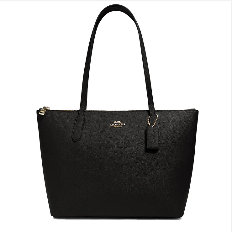 Buy Coach Zip Top Tote Bag in Crossgrain Leather Gold/ Black 4454 Online in Singapore | PinkOrchard.com