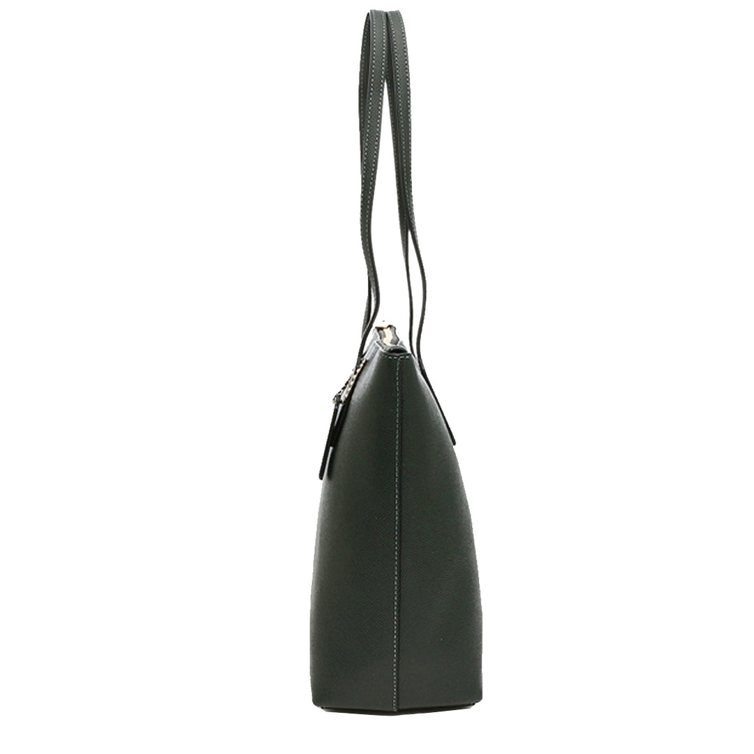 Coach Zip Top Tote Bag in Crossgrain Leather Amazon Green 4454