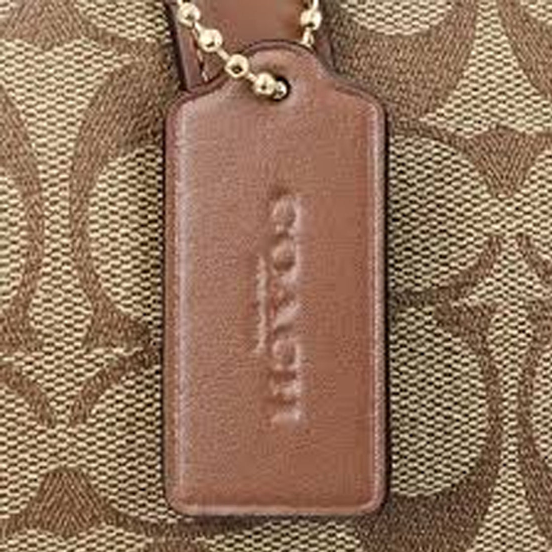 Coach Zip Top Tote Bag In Signature Canvas in Khaki/ Saddle 2 4455