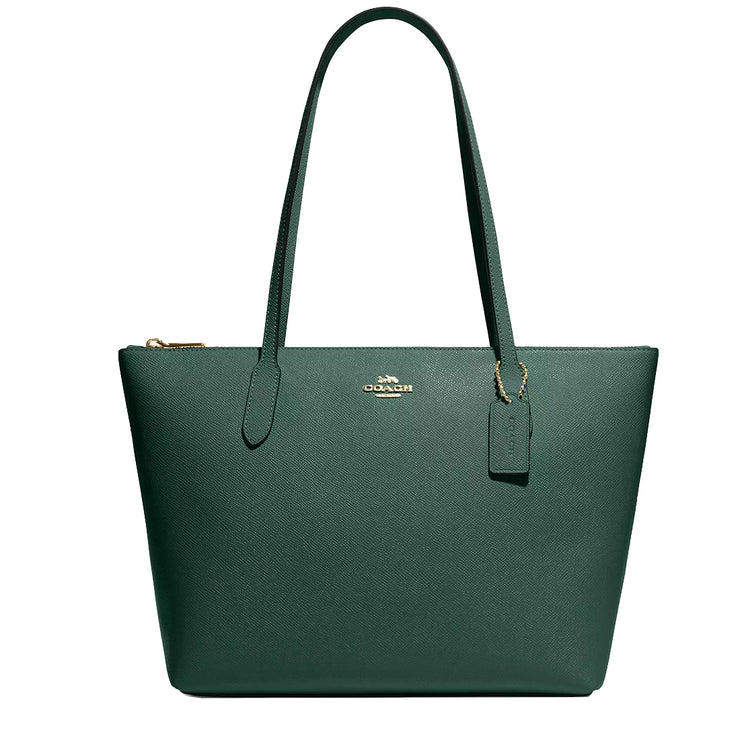 Buy Coach Zip Top Tote Bag in Crossgrain Leather in Dark Pine 4454 Online in Singapore | PinkOrchard.com