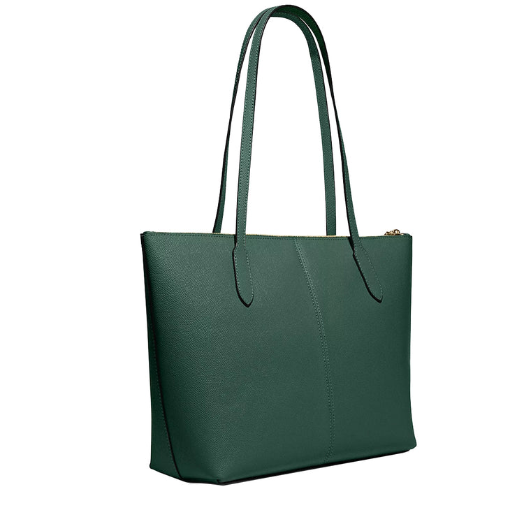 Buy Coach Zip Top Tote Bag in Crossgrain Leather in Dark Pine 4454 Online in Singapore | PinkOrchard.com