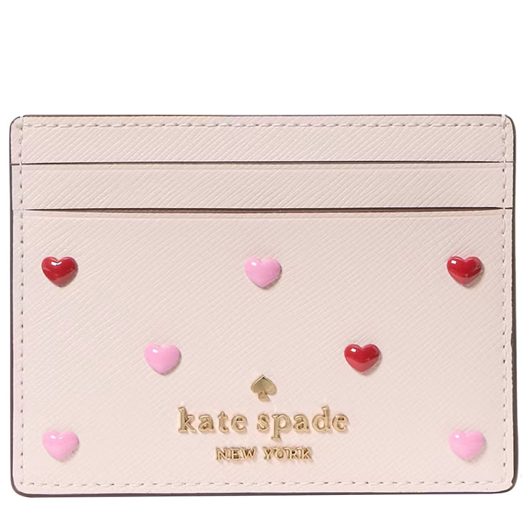 Buy Kate Spade Boxed Madison Heart Studs Small Slim Card Holder in Powdered Sugar KK200 Online in Singapore | PinkOrchard.com