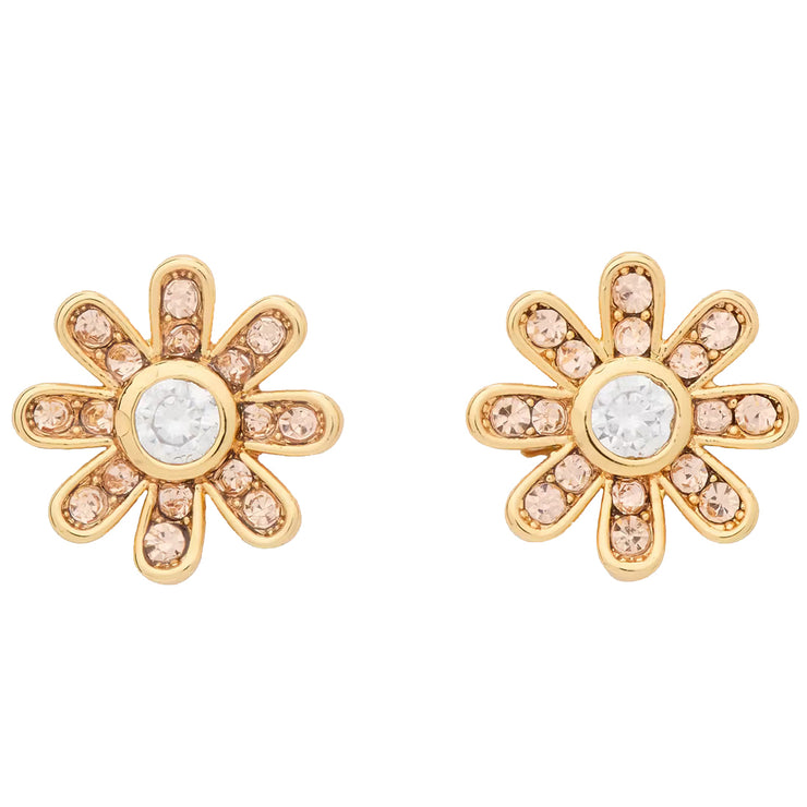 Front View of Kate Spade Bursting Blooms Studs Earrings in Yellow Gold KK485