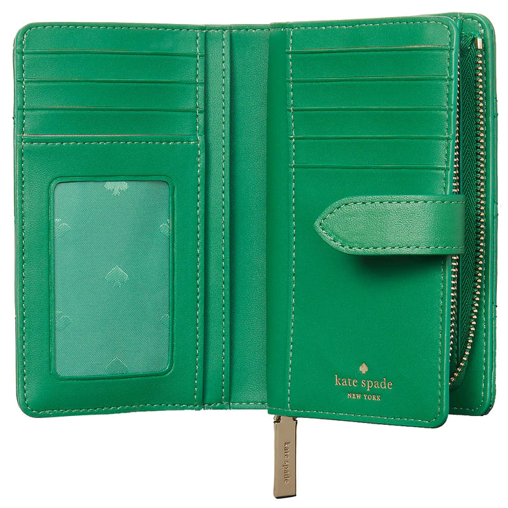 Kate Spade Carey Medium Compartment Bifold Wallet in Green Bean ka591