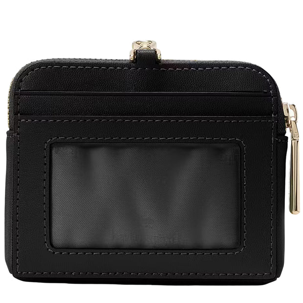 Back View of Kate Spade Carter Nylon Card Case Lanyard - Black KL878