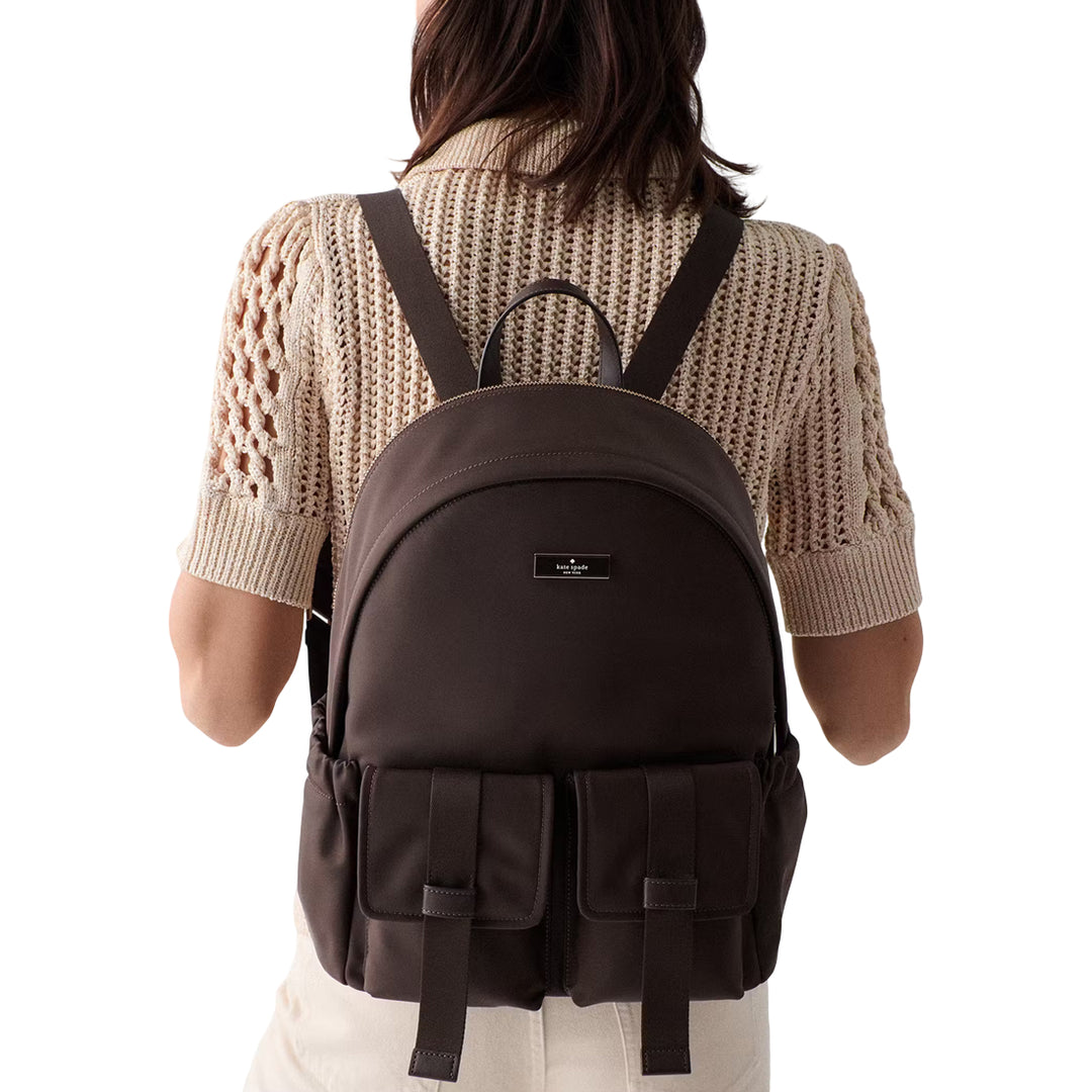 Kate Spade リュック Kate Spade Carter Nylon Cargo Large Backpack Bag - Hot Fudge KN670