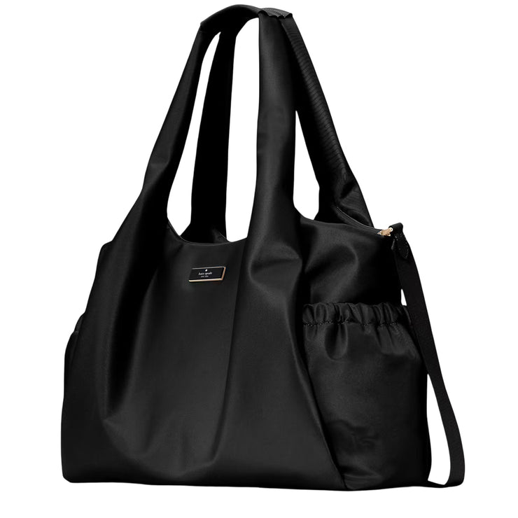 Side View of Kate Spade Carter Nylon Large Baby Bag - Black KL960