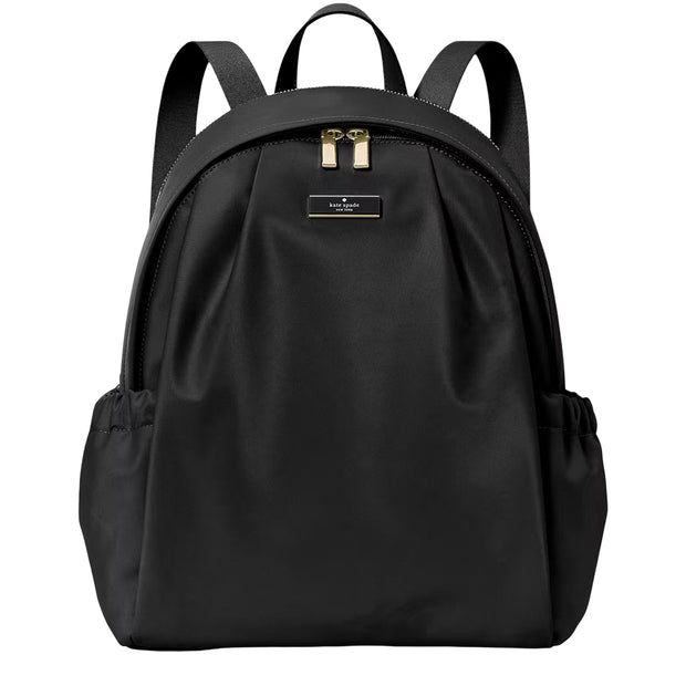 Front View of Kate Spade Carter Nylon Large Backpack Bag - Black KL962