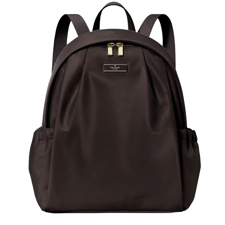 Front View of Kate Spade Carter Nylon Large Backpack Bag - Hot Fudge KL962