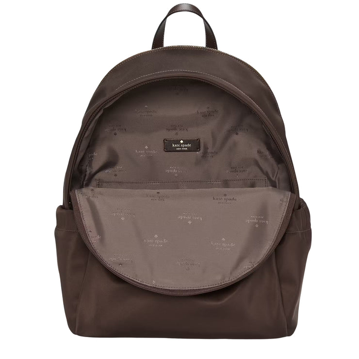 Interior View of Kate Spade Carter Nylon Large Backpack Bag - Hot Fudge KL962