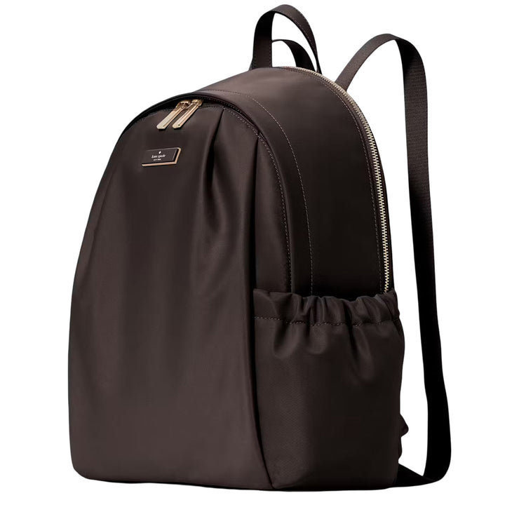 Side View of Kate Spade Carter Nylon Large Backpack Bag - Hot Fudge KL962