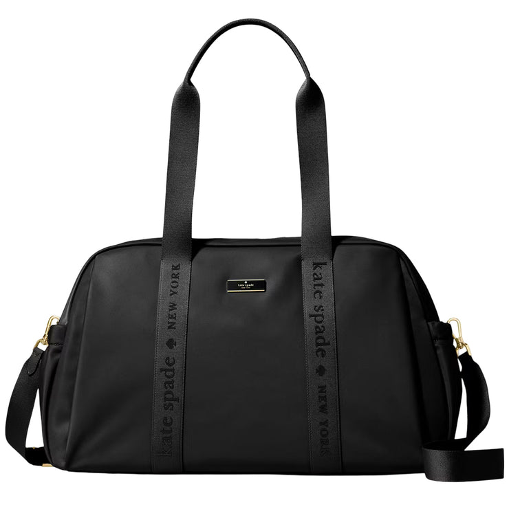 Front View of Kate Spade Carter Nylon Large Weekender Bag - Black KL968