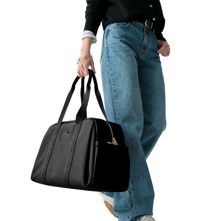 Model Carrying Kate Spade Carter Nylon Large Weekender Bag - Black KL968
