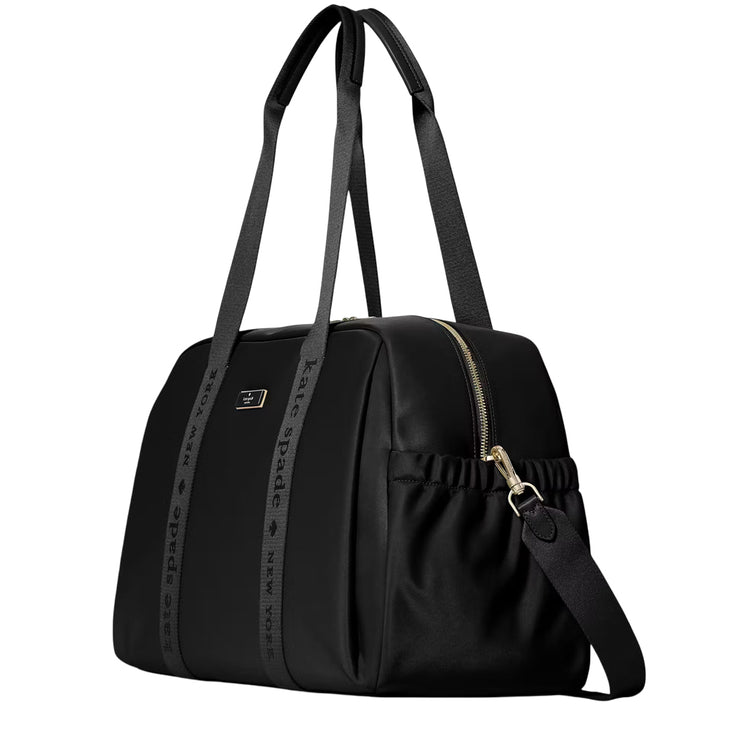 Side View of Kate Spade Carter Nylon Large Weekender Bag - Black KL968
