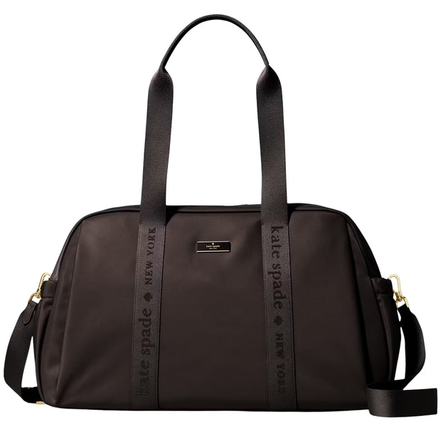 Front View of Kate Spade Carter Nylon Large Weekender Bag - Hot Fudge KL968