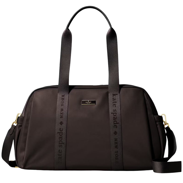 Front View of Kate Spade Carter Nylon Large Weekender Bag - Hot Fudge KL968