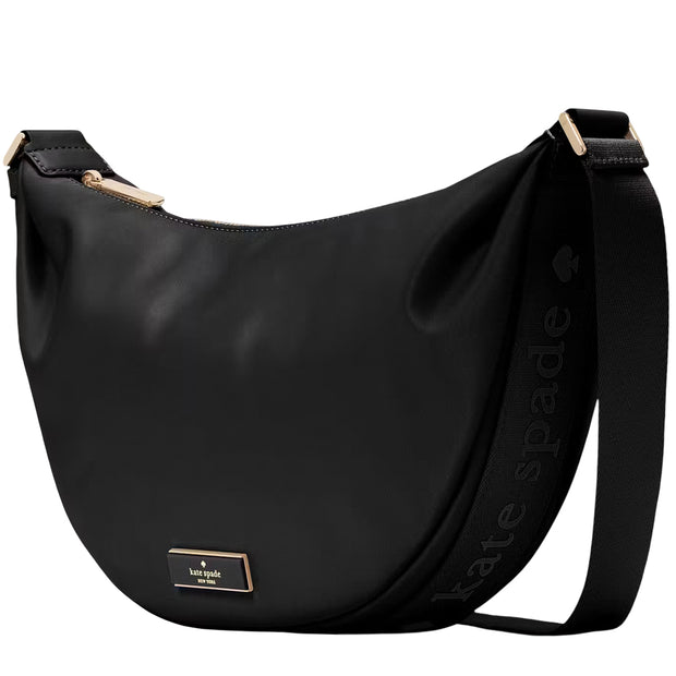 Side View of Kate Spade Carter Nylon Medium Sling Bag - Black KL966
