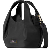 Side View of Kate Spade Carter Nylon Small Pleated Crossbody Bag - Black KL965