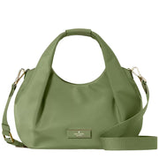 Front View of Kate Spade  Carter Nylon Small Pleated Crossbody Bag - Cedar Stand KL965