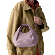 Model Wearing Kate Spade Carter Nylon Small Pleated Crossbody Bag - Lavender Smoke KL965