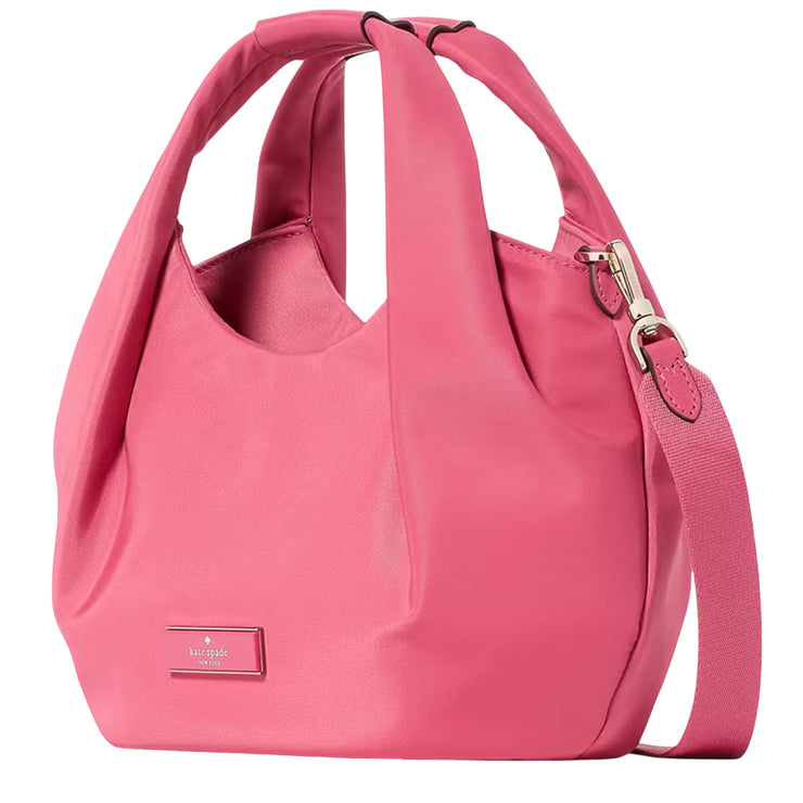 Side View of Kate Spade Carter Nylon Small Pleated Crossbody Bag - Rose Oil KL965