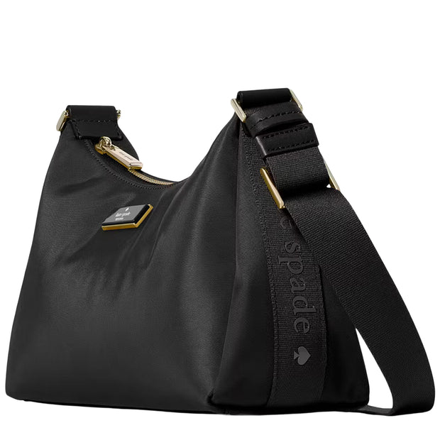 Side View of Kate Spade Carter Nylon Small Shoulder Bag - Black KL967
