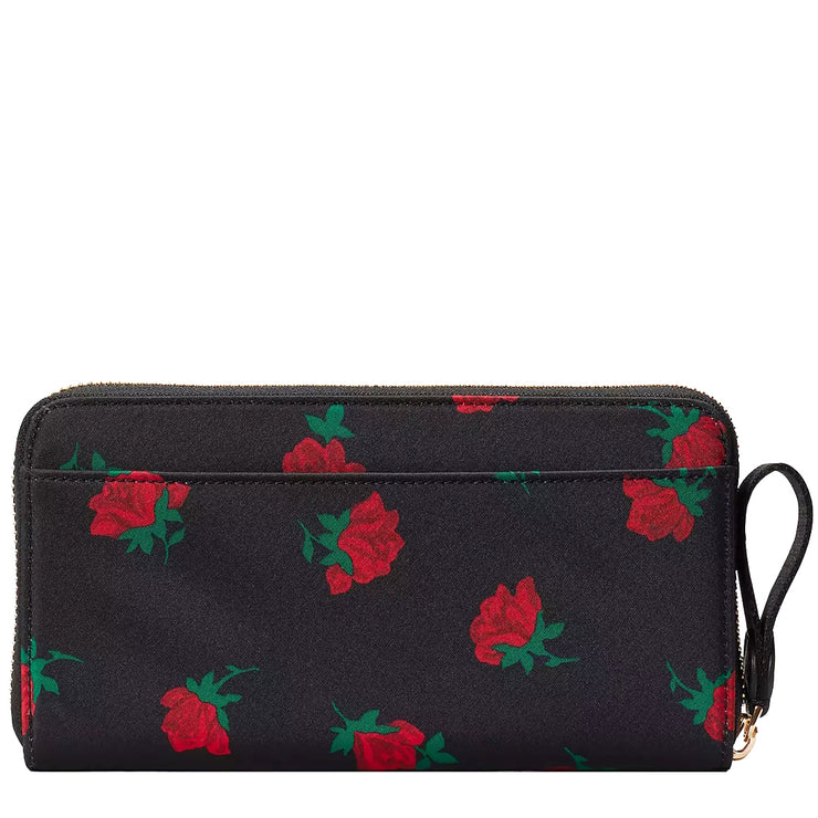 Buy Kate Spade Chelsea Rose Toss Printed Large Continental Wallet in Black Multi ke616 Online in Singapore | PinkOrchard.com