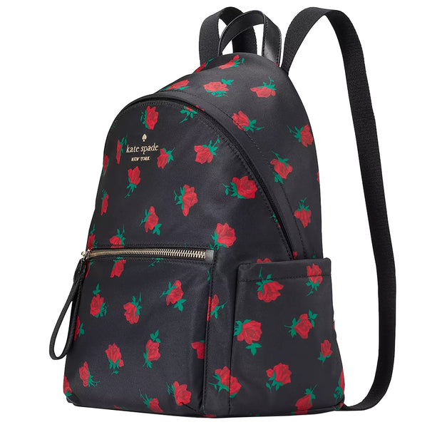 Buy Kate Spade Chelsea Rose Toss Printed Medium Backpack Bag in Black Multi ke435 Online in Singapore | PinkOrchard.com