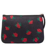 Buy Kate Spade Chelsea Rose Toss Printed Medium Wristlet Pouch in Black Multi ke615 Online in Singapore | PinkOrchard.com