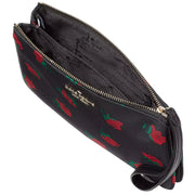 Buy Kate Spade Chelsea Rose Toss Printed Medium Wristlet Pouch in Black Multi ke615 Online in Singapore | PinkOrchard.com