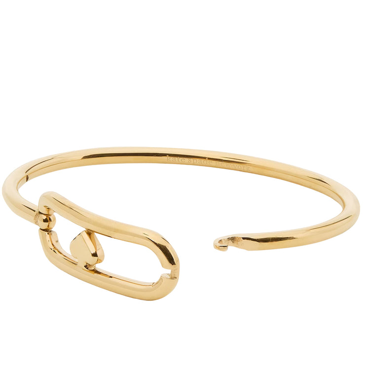 Kate Spade Cut To The Chase Oval Spade Bangle Bracelet - Gold KM177 with Clasp Open
