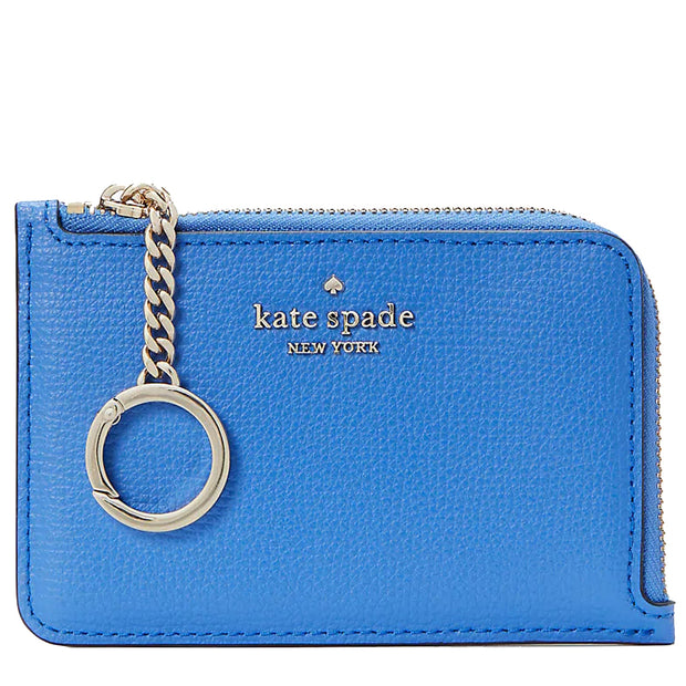 Kate Spade Honeycrisp Apple Medium L-Zip Card Holder Blue Multi