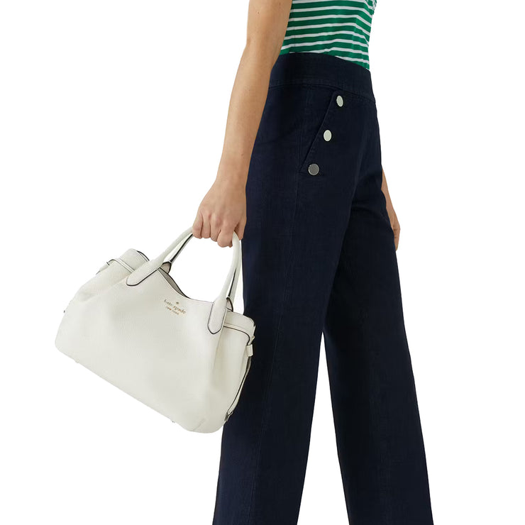Model Carrying Kate Spade Dumpling Large Satchel Bag - Parchment K8134