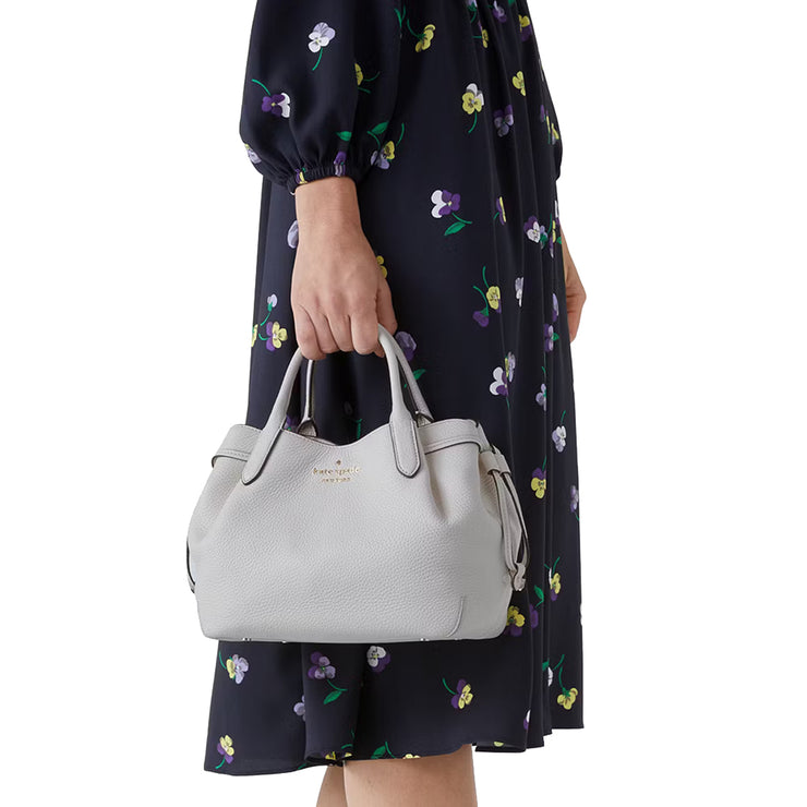 Model Carrying Kate Spade Dumpling Small Satchel Bag - Mountain Grey K8135