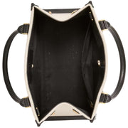Interior View of Kate Spade Ellie Canvas Small Tote Bag - Black Multi KK098