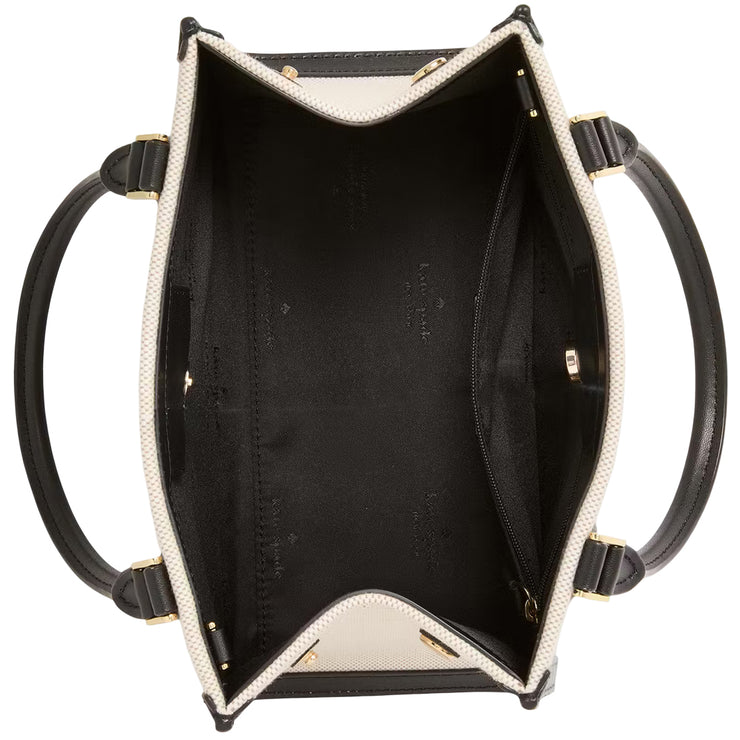 Interior View of Kate Spade Ellie Canvas Small Tote Bag - Black Multi KK098